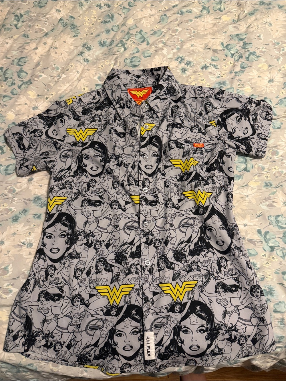 RSVLTS Black & Yellow Wonder Woman Patch Button-Up